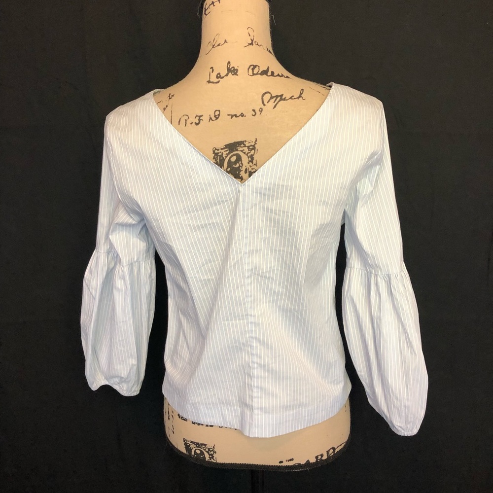 WHBM sz 4p striped embroidered boho top floral - Picture 5 of 7